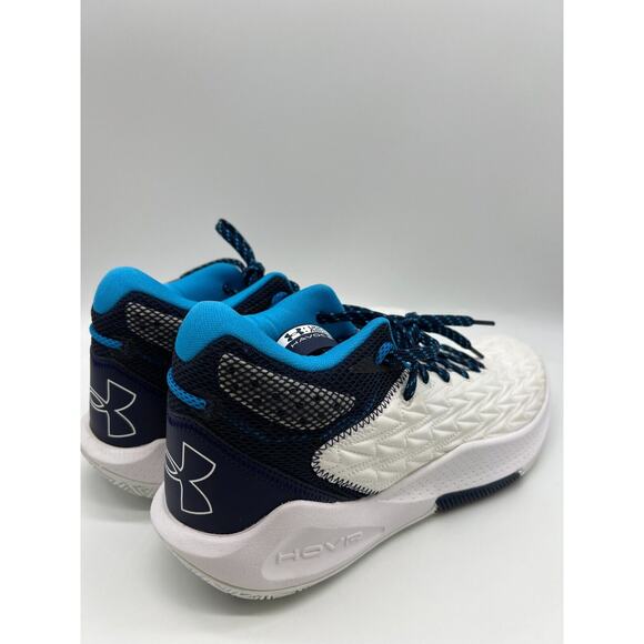 Under Armour HOVR Havoc 5 Team Basketball White/Navy Shoes 3024979-103 Size 10.5 main image 8